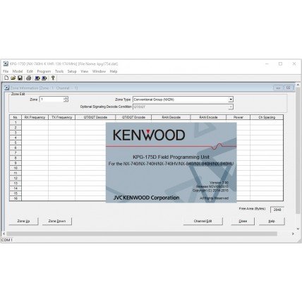 KENWOOD KPG-175D v3.00 Programming Software