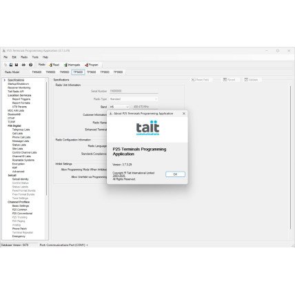TAIT P25 v3.7.3.29 Programming Software
