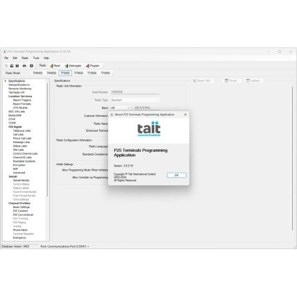 TAIT P25 v3.5.0.19 Programming Software