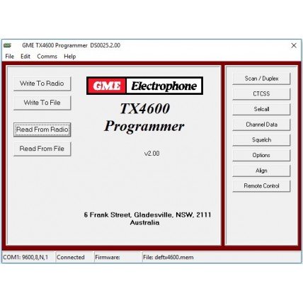 GME TX4600 v2.00 Dealer Programming Software