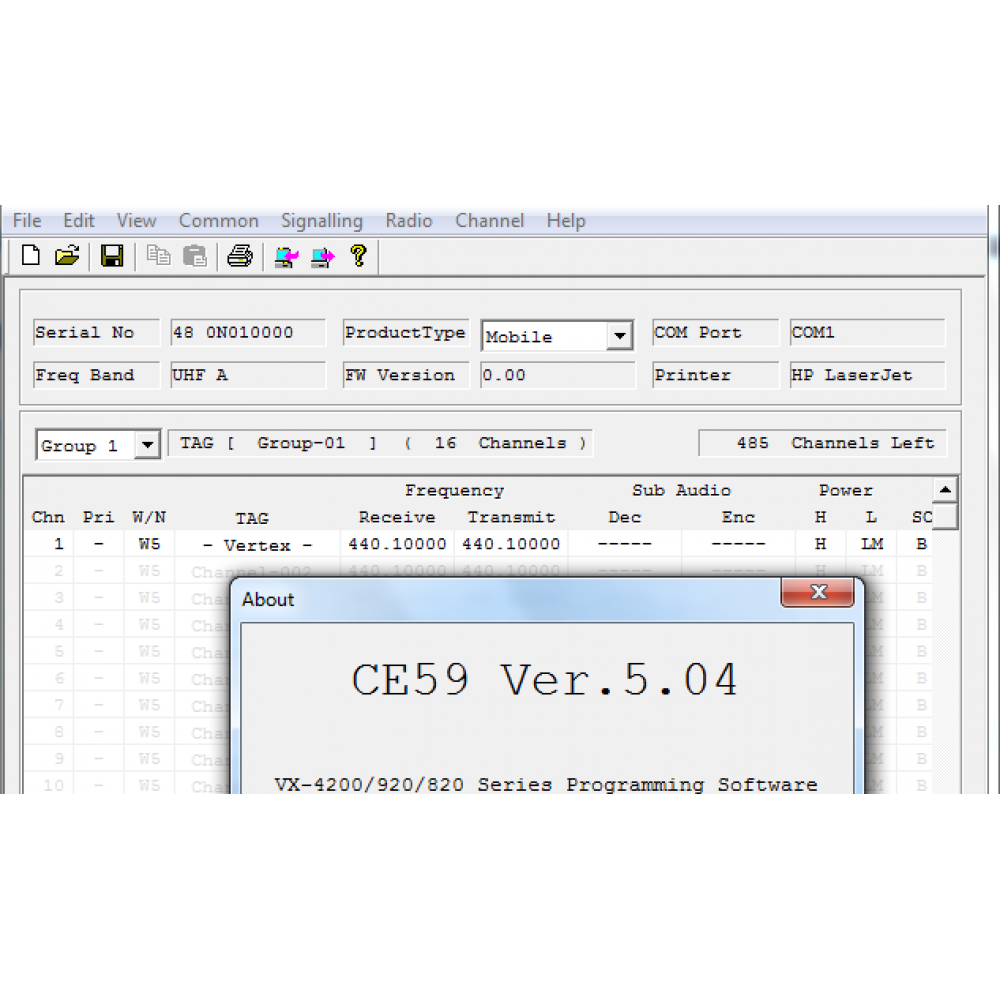 Vertex ce59 software download software